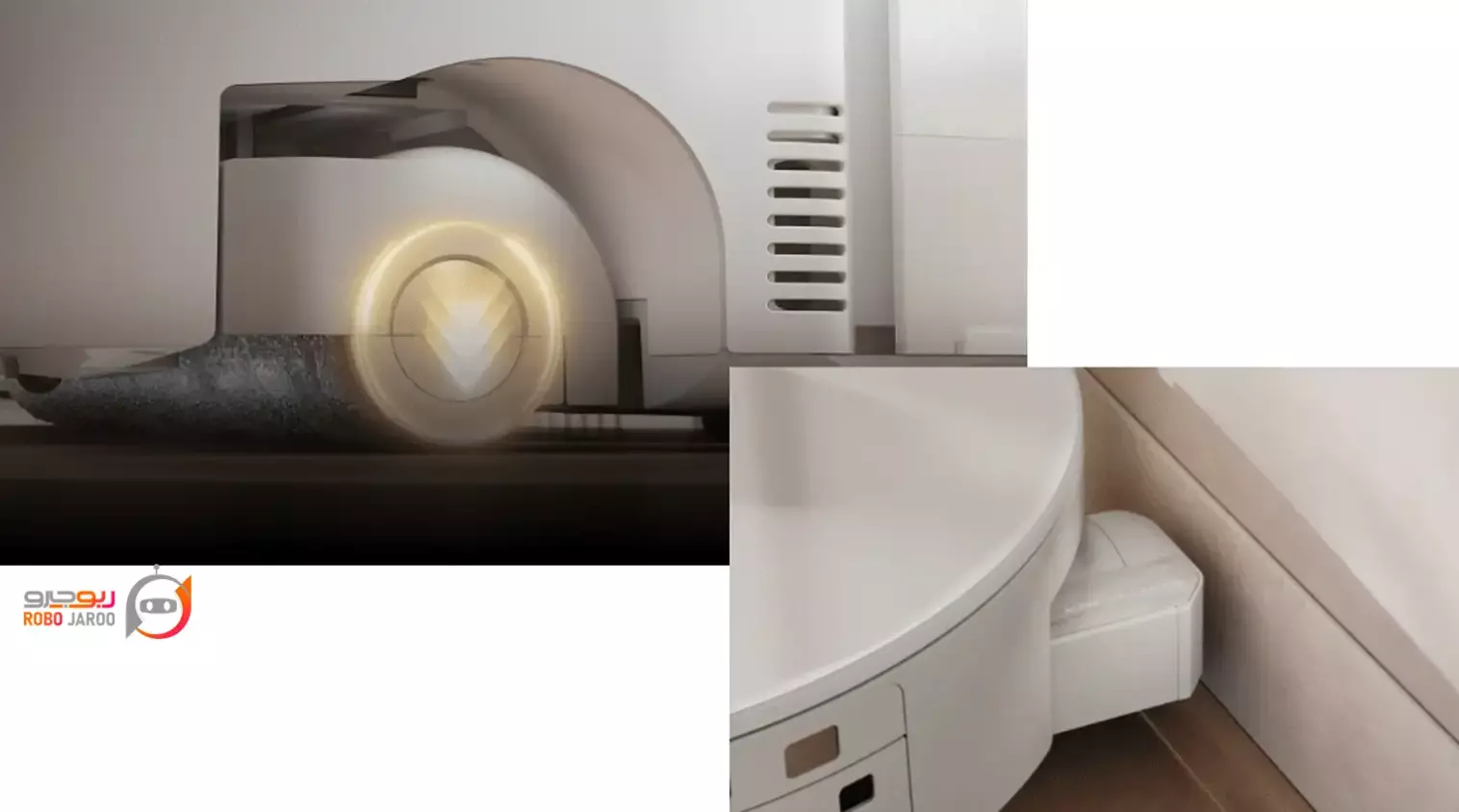 تمیز کردن گوشه ها با جارو رباتیک Roborock Qrevo Curv 2