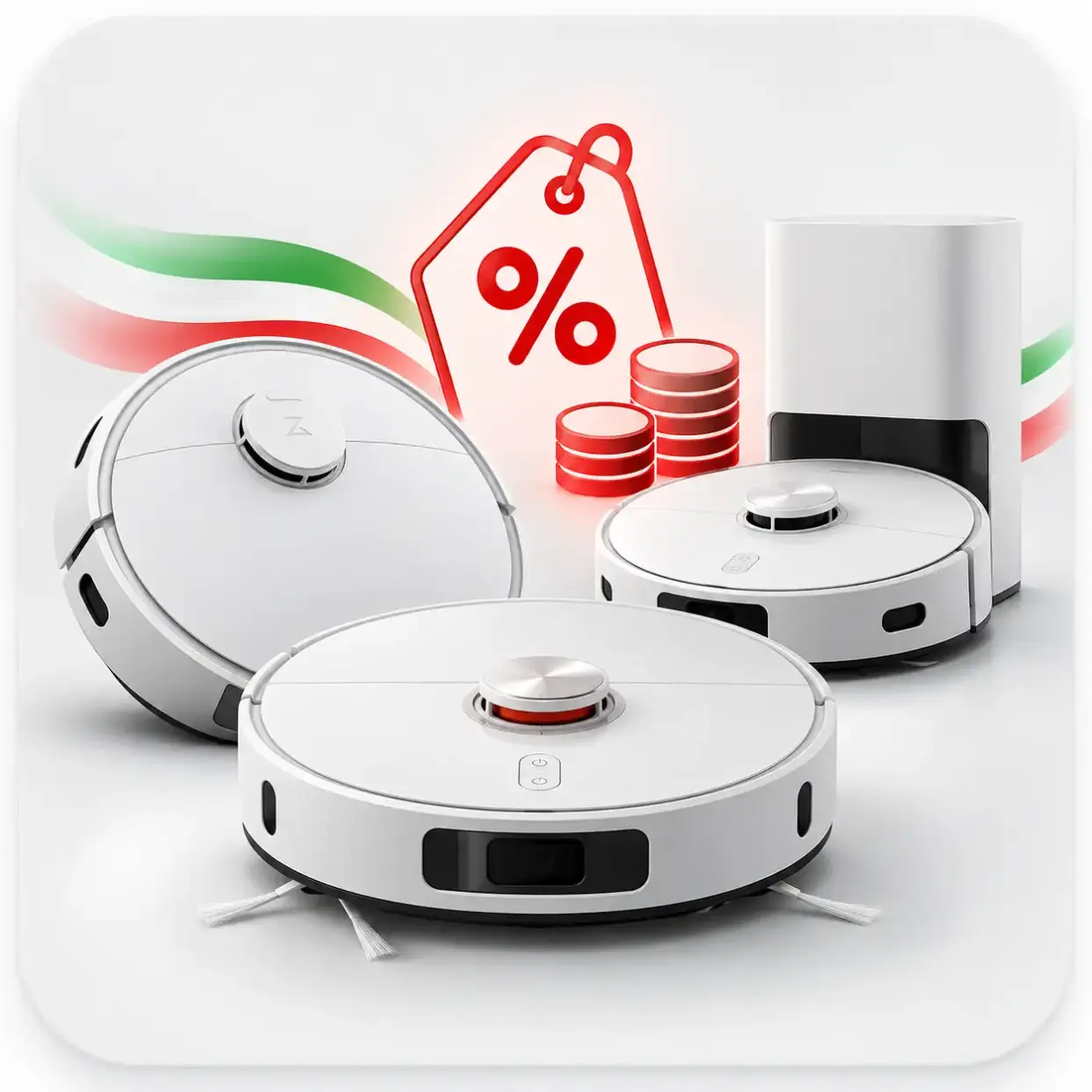 جارو رباتیک اقتصادی با برچسب تخفیف و سکه
